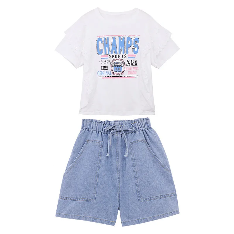 Girls’ 2-Piece Outfit – Tie-Dye T-Shirt & Embroidered Denim Shorts Set | Soft Cotton | Ages 3-7 Years - View #12