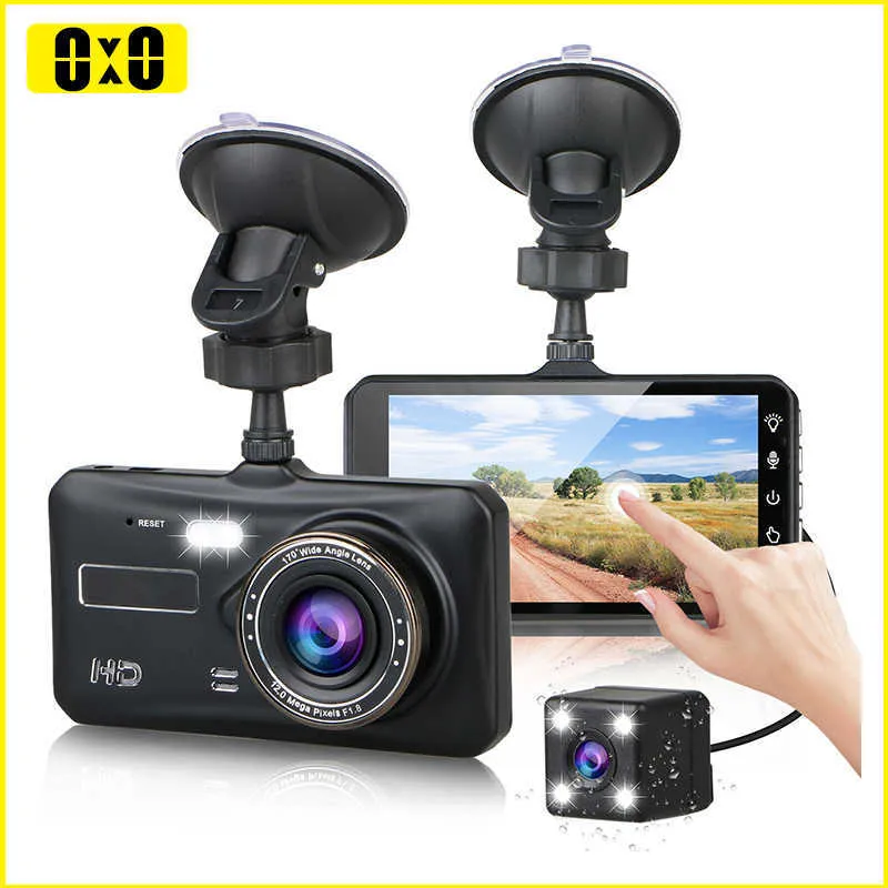 DVRs Dash Cam Câmera frontal e traseira CAR DVR Car Video Recorder Vehicle Black Box FULL HD 1080P Night Vision Driver RecorderHKD230701