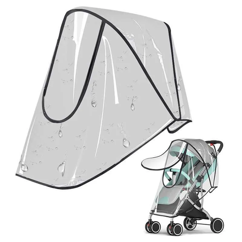 Housse De Pluie Universelle Pour Poussette - Transparente, étanche PEVA/EVA, Taille ~99x56 Cm, Fermeture U Et Fenêtre, Ventilation Maillée
