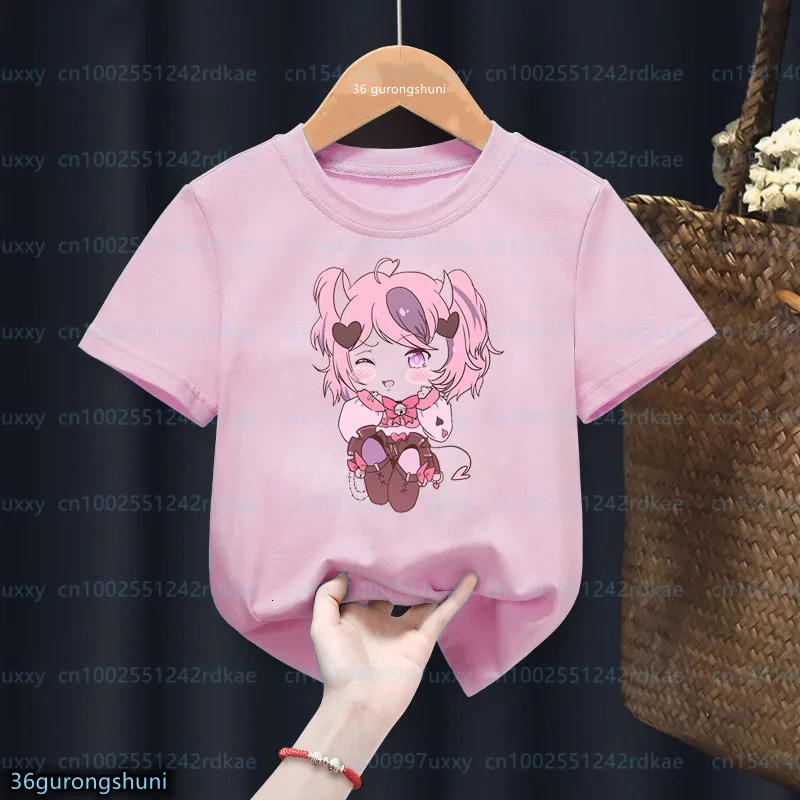 Conjuntos De Roupas 2024 Camiseta Para Meninas Anime Japonês Ironmouse  Estampado Camiseta Infantil Moda Camisa Rosa Top Atacado 230630 De $44,27