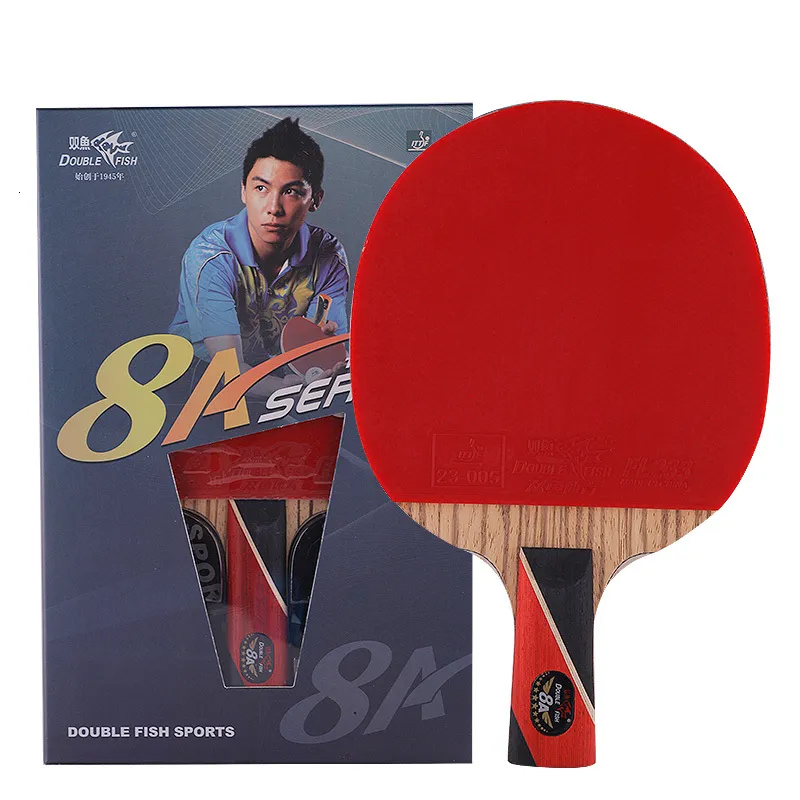 Table Tennis Raquets 100% original Double Fish 8A Table Tennis Bat Ping Pong Legend Racket with case racquet sports carbon blade fast attack loop 230701