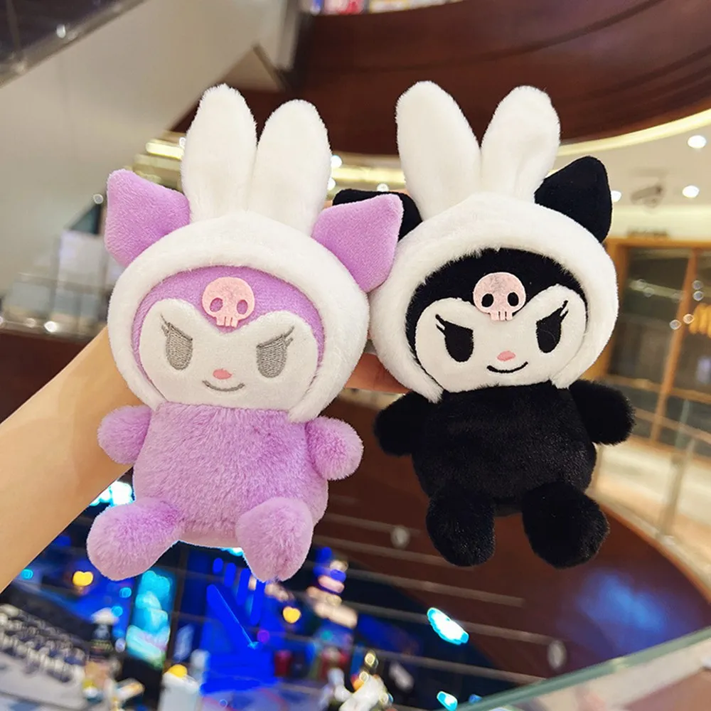 Plush Keychain Doll Rabbit My Melody Kuromi Cinnamoroll Rabbits Cartoon Animal Stuffed Pendant Backpack Decoration Kids Gift 2171