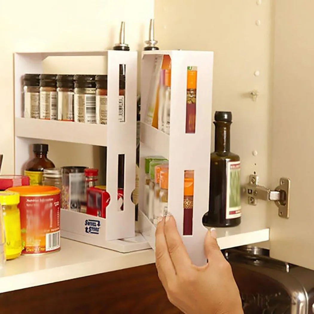 2 Layer Rotating Pantry Door Spice Rack With Seasoning Shelves And Slide Cabinet Ideal For Kitchen Dining And Bar Use From Nan0010 20.28 DHgate.Com