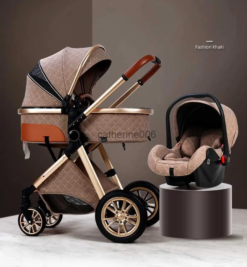 2023 Nouvelle poussette de bébé 2/3 dans 1 poussette de paysage élevé allongé chariot pour bébé poussette pliable Baby Bassinet Puchair Newborn L230625