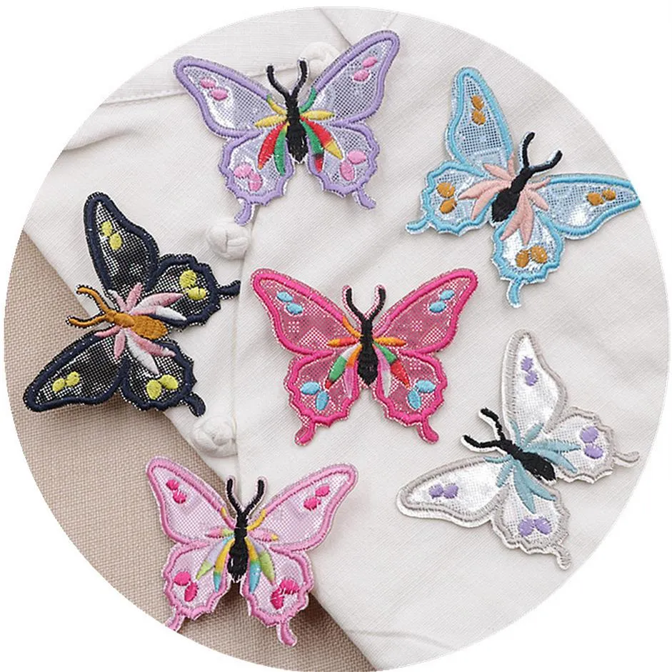 60 peças com patch bordado borboleta FERRO costurado no terno couro flash novo estilo roupas sapatos e chapéus bagagem266f