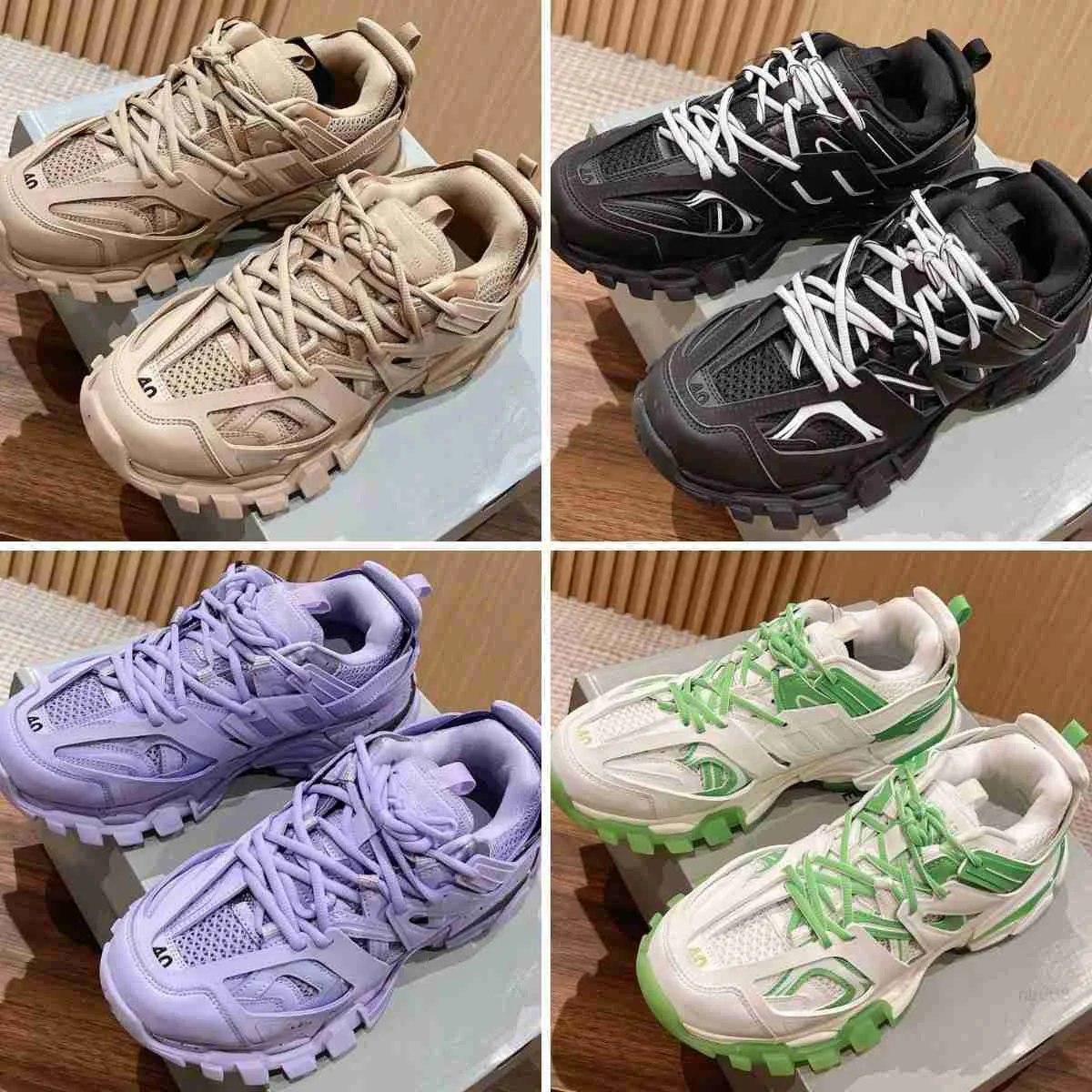 5A sneaker designer sneakers män kvinnor spår 3 3.0 trippelvita svarta tränare lyxiga nylon tryckt sko storlek 35-45