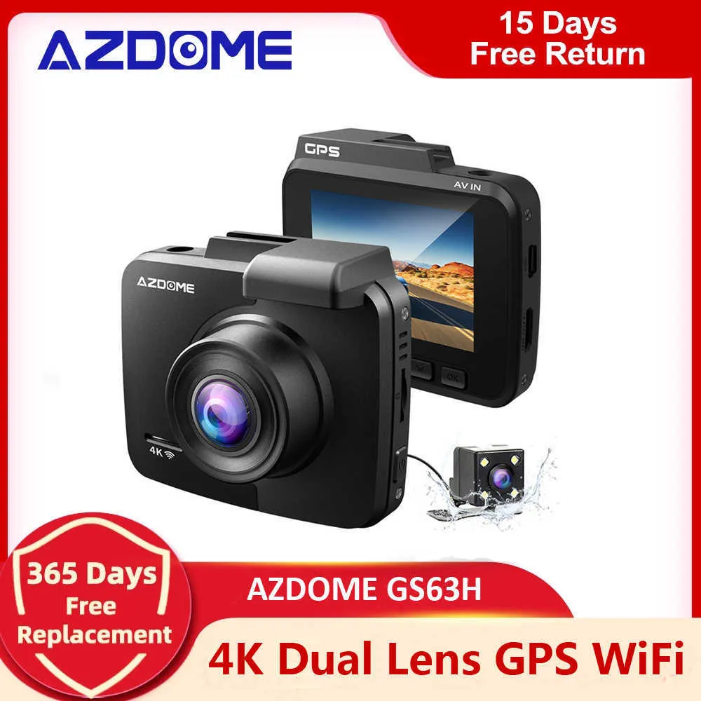 Dvr de carro atualizado AZDOME GS63H Dash Cam 4K embutido WiFi GPS Dashboard Camera Recorder com UHD 2160P 24" LCD WDR Night VisionHKD230701