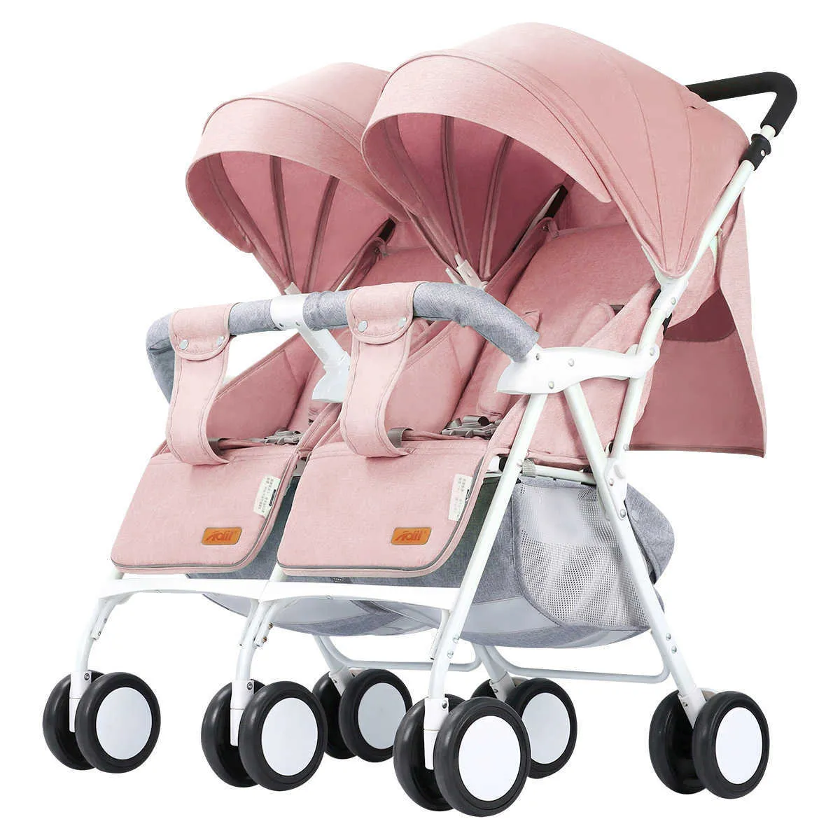 Strollery# Twin Baby Strollelers Lekki składany podwójny samochód może usiąść na wózku, który leży Dragon Phoenix Two-Childtrolley Q240429