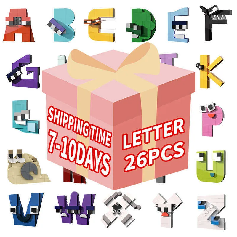 Alphabet Lore Building Blocks 26 Letter A-Z Gift for Children Educational  Creative DIY Bricks Toys Kids Birthday Christmas Gift