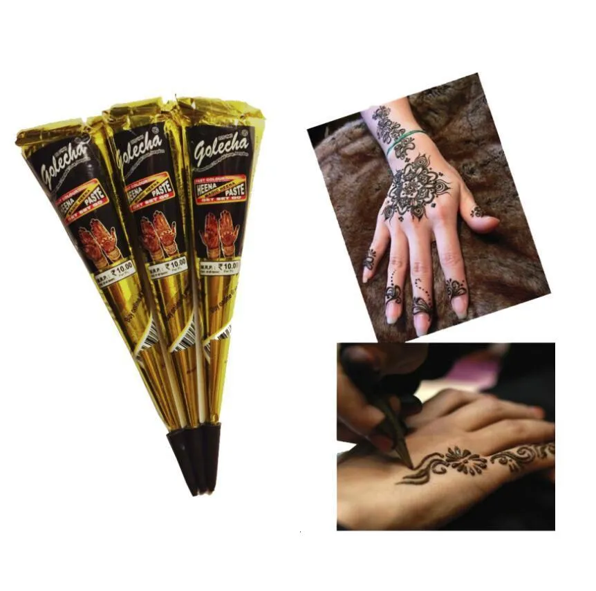 Temporary Henna Tattoo kit Natural Herbal Cones Body Art Ink Paint