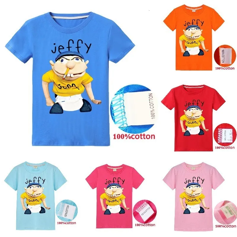 Ensembles de vêtements été Anime marionnette JEFFY jeunesse t-shirts enfants chemise filles enfants drôle t-shirts garçons à manches courtes t-shirts 216Y 230630