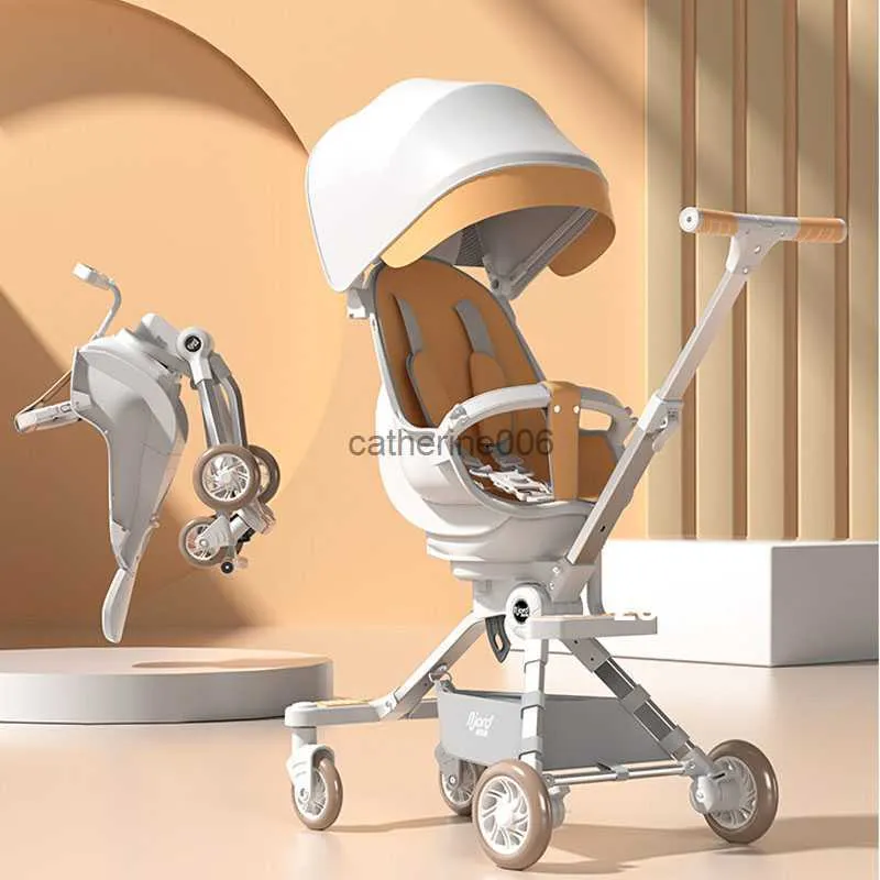 Baby stroller fold can sit and lie down children's Trolley car carportable stroller Aluminum frame Eggshell chair Baby strolle L230625