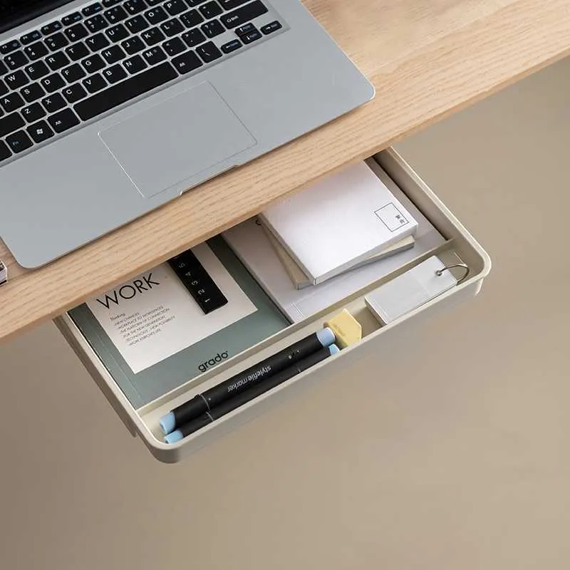 Under Desk Storage Drawer, White, Slide Out Design, 2 Installation Methods, Clear Plastic Stick - View #3