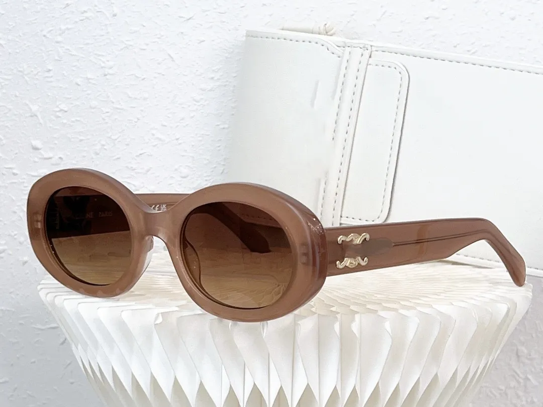 Óculos de sol em branco de alta qualidade CL40194 Arco do Triunfo feminino e óculos de sol ovais de açúcar Designer de óculos de sol para mulheres masculinas elegantes óculos clássicos uv400