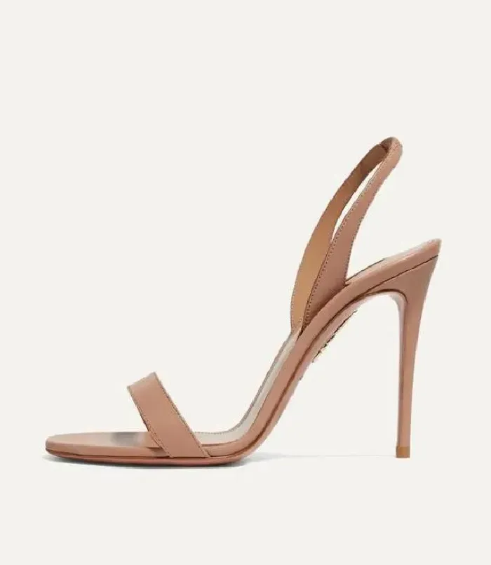 Summer Luxury Women So Nude Sandal sandales à bout ouvert concevant Pump Suede sexy dos ludique Party Lady High Heels