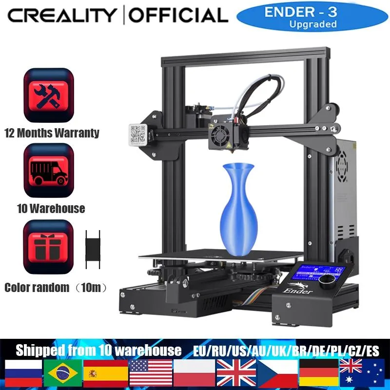 Skrivare Creality 3D Ender3/Ender3X Printer Full Metal CV -utskrift med utskriftsstorlek 220*220*250mm Open Source Printing Mask Ender 3/3x