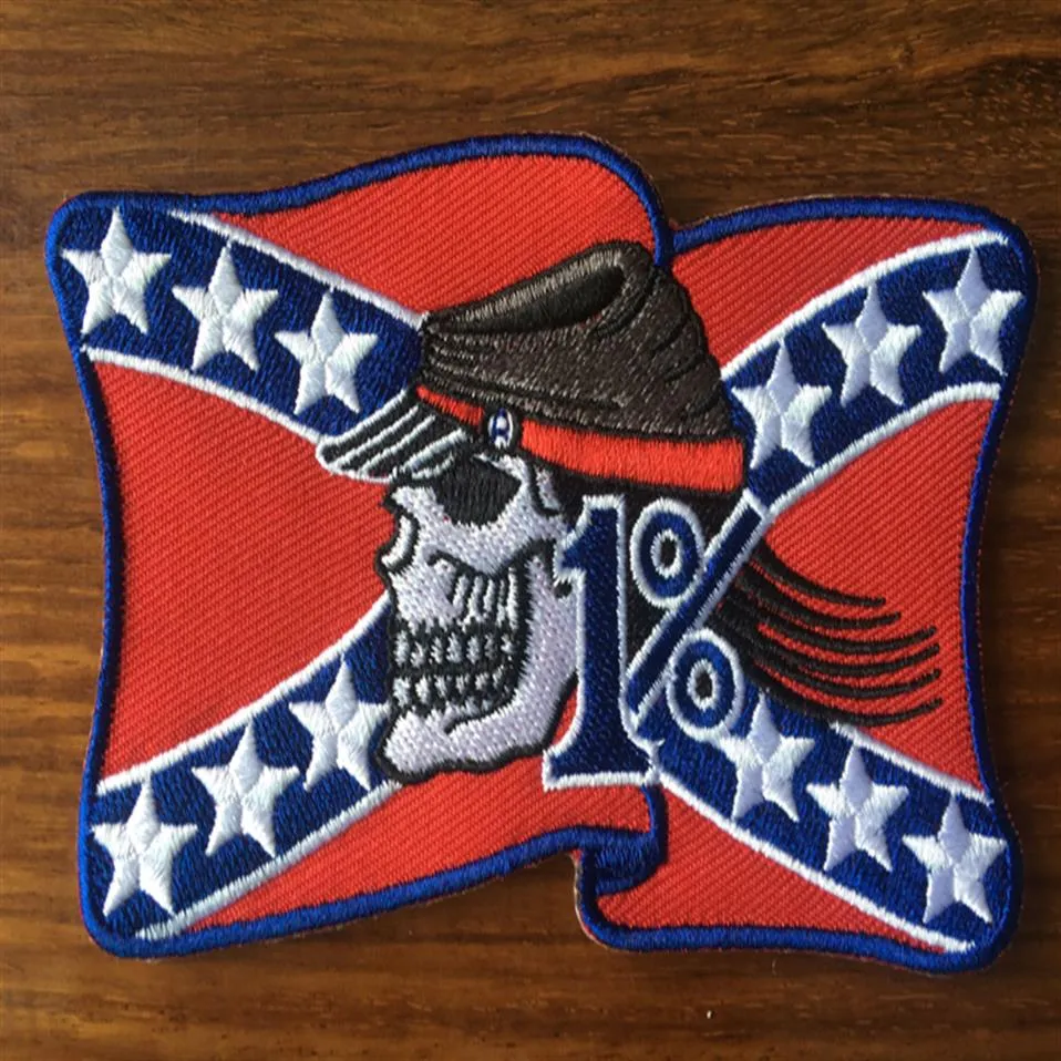 Rebel 1% Drapeau Américain MC Biker Patch Broderie Fer Sur Coudre Sur Patch Badge 10 pcs Lot Applique DIY 265C