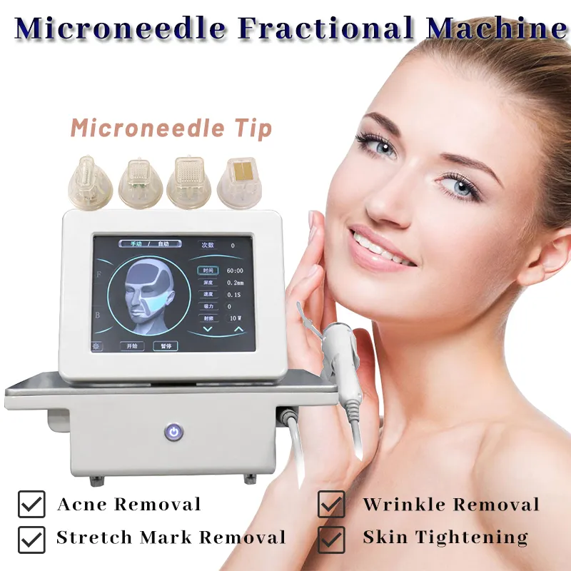 Microneedle disponible Microneedling RF fractionnel Machine élimination des rides traitement de l'acné conception Portable appareil à usage domestique