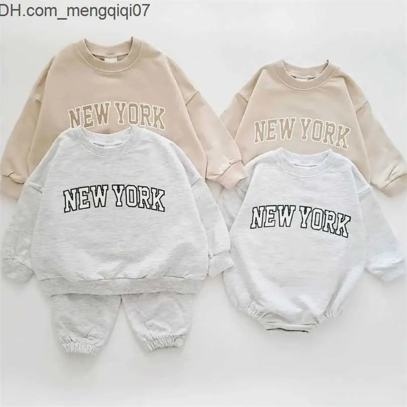 Giyim Setleri Giyim Setleri INS Çocuk Erkek York Kazak Jogging Yapan Pantolon Set Sonbahar Kız Bebek Giysileri Toddler Hoodie ve Pantolon 2 Parça Kıyafet 220928 Z230701