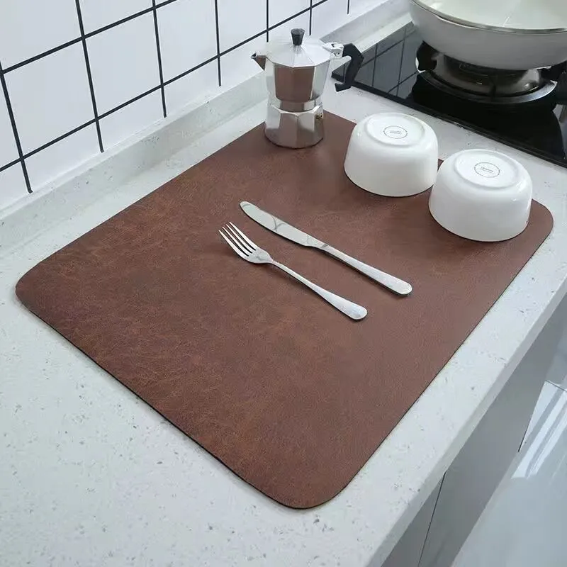 Dish Drying Mats for Kitchen,Absorbent Soft Diatom Mud Drain Pad
