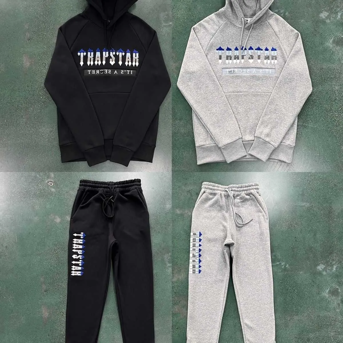 Original Trapstar Bodyguard Men's Hooded Sportswear Set Color Blocking Embroidery Street Fashion Uk Drill