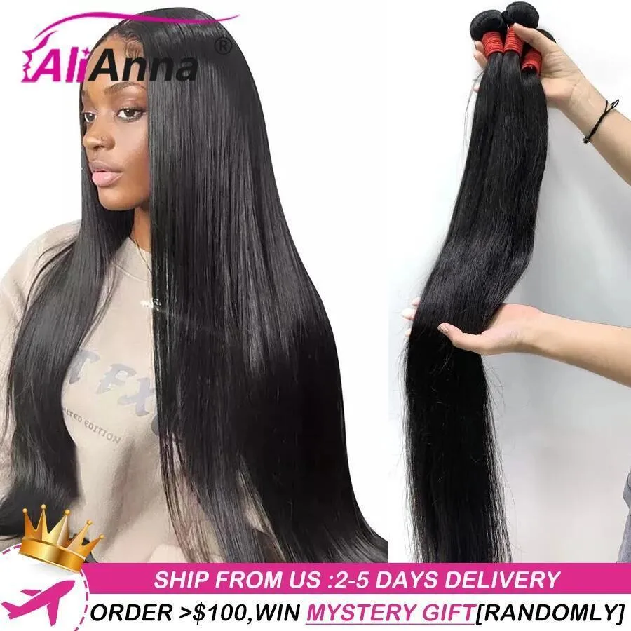 Lace Wigs 10A 36 38 40 Inch Human Hair Bundles Brazilian Weave Straight 30 230630