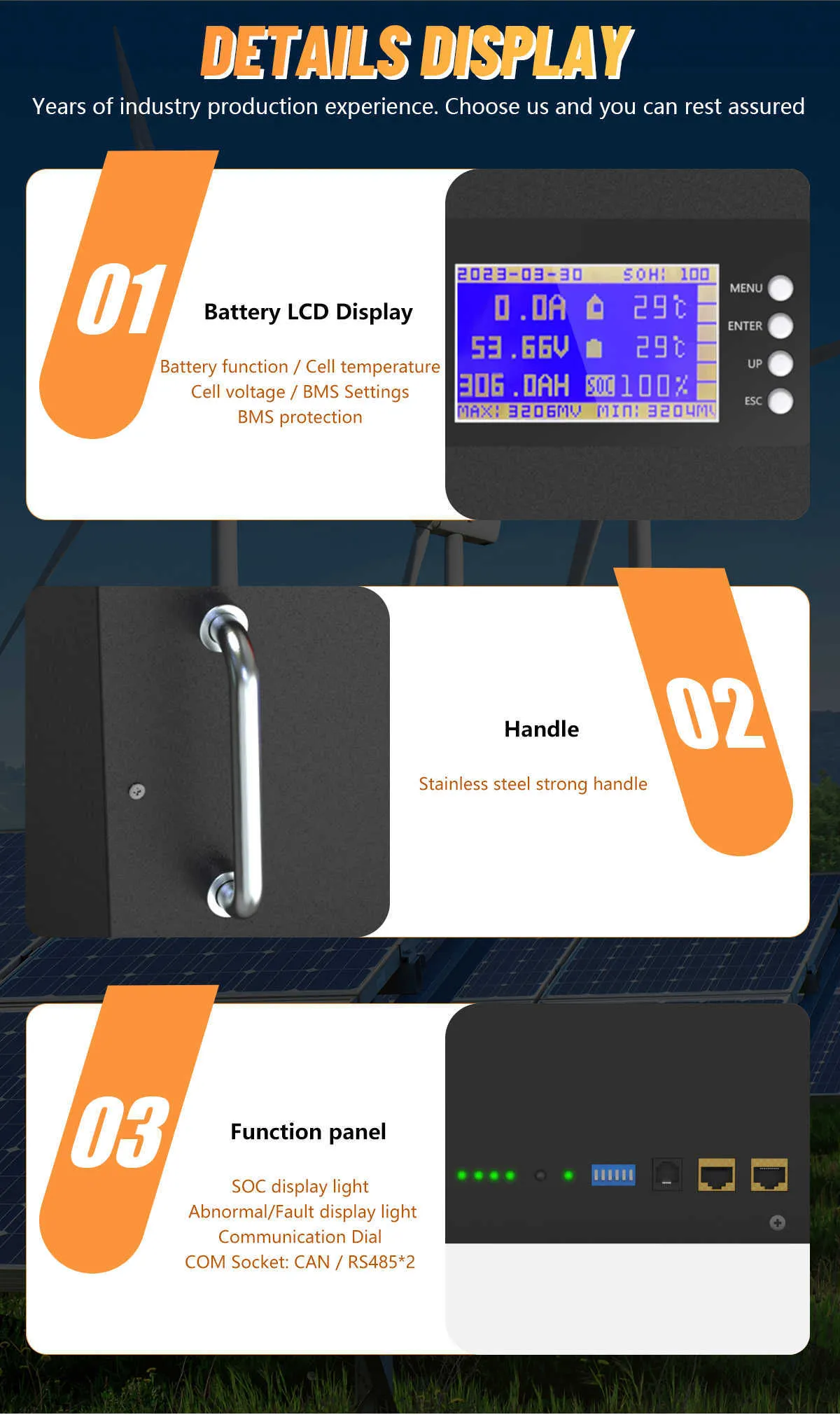 48V 300AH 15KW Battery Pack, Lithium Battery With Built In 200A BMS ...
