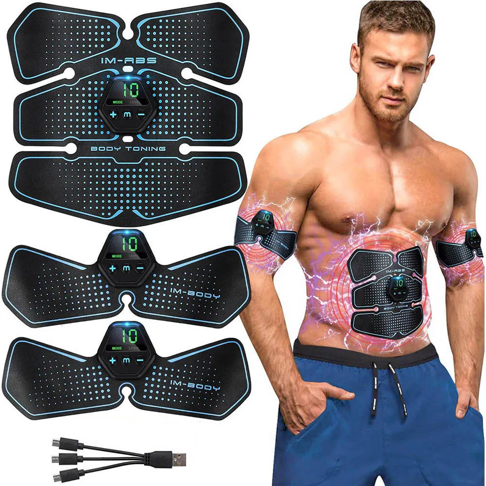 Andere massageartikelen Buikspierstimulator met LCD-scherm voor mannen/vrouwen EMS Abs Trainer Home Gym Workout Oefening Vibratie Fitness Massager 230701