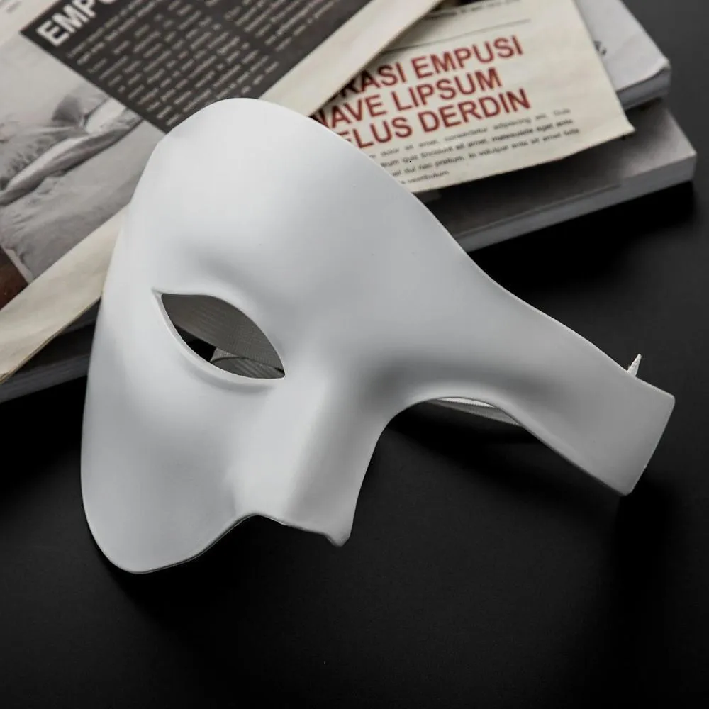 Feestmaskers Mysterieuze effen kleur Halfface Vintage Stijlvolle Halloween Phantom Europese en Amerikaanse stijl 230630