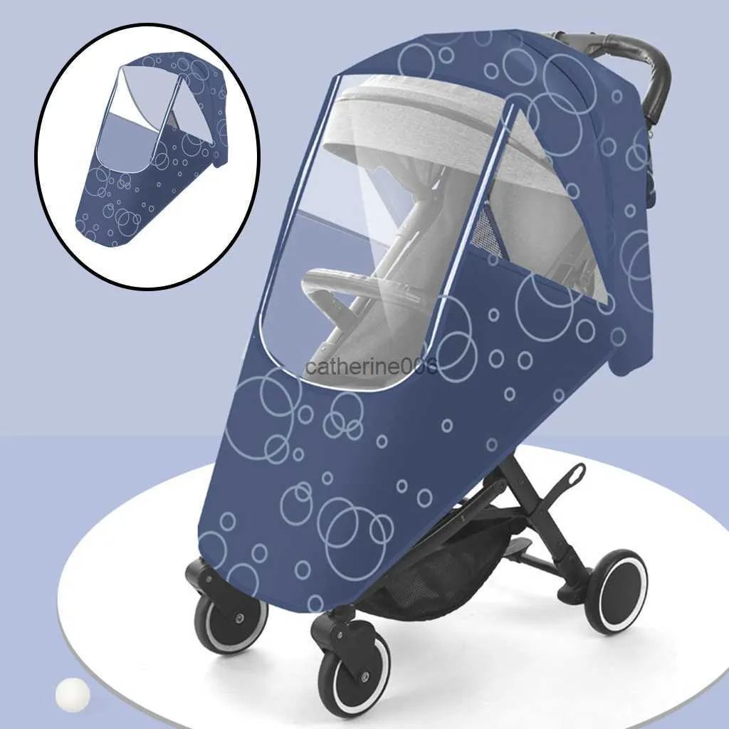 Draagbare Universele Kinderwagen Waterdichte Regenhoes Kinderwagen Accessoires Wind Dust Shield Rits Open Voor Kinderwagens Regenjas L230625