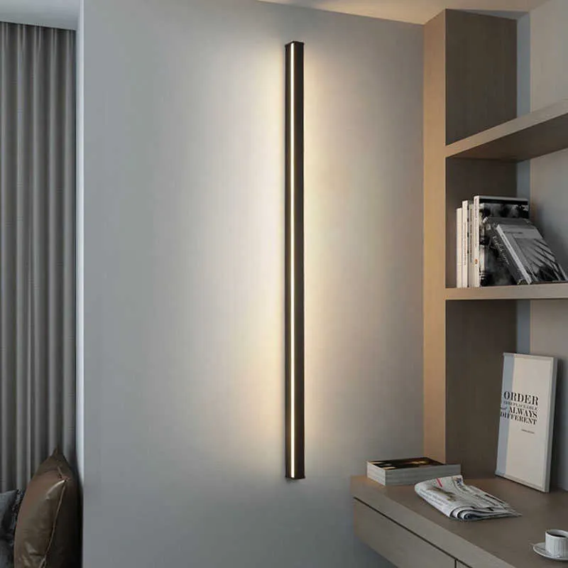 Wandlampen Best verkopende lange muur bedlampje lichte strip eenvoudige persoonlijkheid master slaapkamer lijn TV sofa achtergrond decorativHKD230701