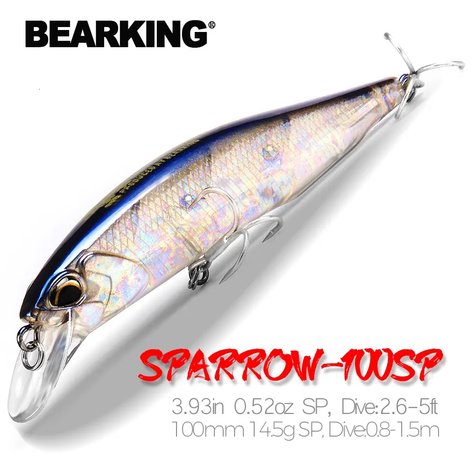 Cebos Señuelos Bearking 10cm 15g modelo señuelos de pesca cebo duro 14 colores para elegir minnow calidad profesional depth0815m 230630