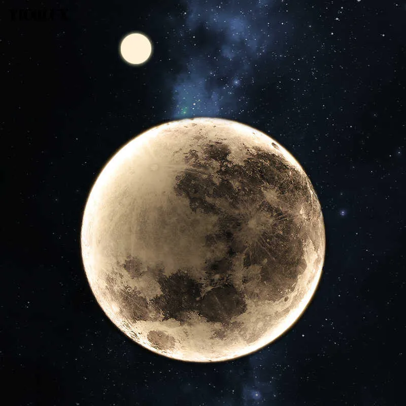 Modern Moon LED Wall Lamp: Remote Dimming, Perfect for Bedroom, Living ...