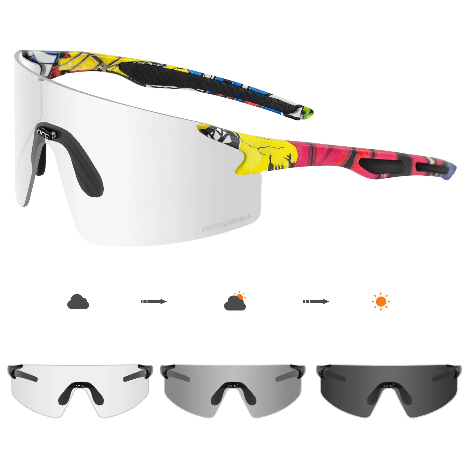 Outdoor Eyewear NRC Pochromic Cycling Glasses Men Bicycle Glasses