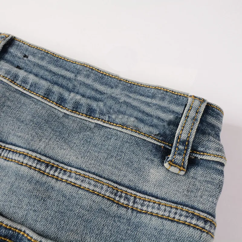Top Craftsmanship Mens jeans AMR designers pants Ripped Jeans mens Broken Holes Skinny Jeans Fashion slim Pants SIZE 28-40