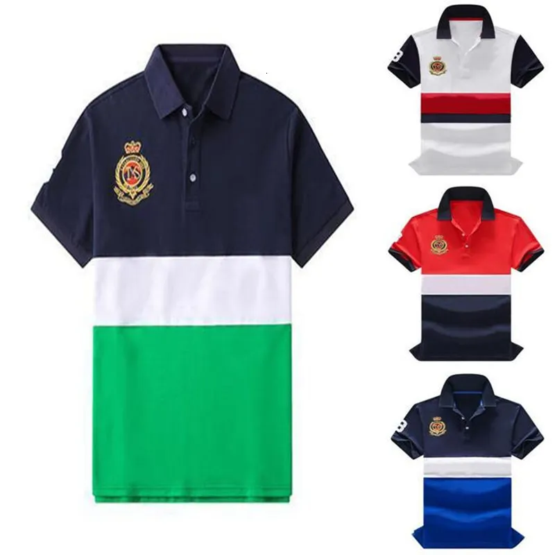 Polo da uomo 2023 estate cotone inglese manica corta risvolto moda casual classico distintivo ricamato polo 230630