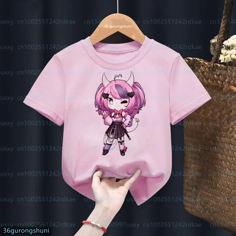 Conjuntos De Roupas 2024 Camiseta Para Meninas Anime Japonês Ironmouse  Estampado Camiseta Infantil Moda Camisa Rosa Top Atacado 230630 De $44,27