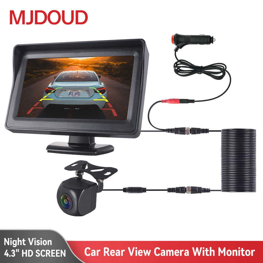 Voiture dvr MJDOUD Vue arrière avec moniteur pour véhicule Paking 43" Écran HD 24V Caméra de vision nocturne de sécurité Installation facileHKD230701