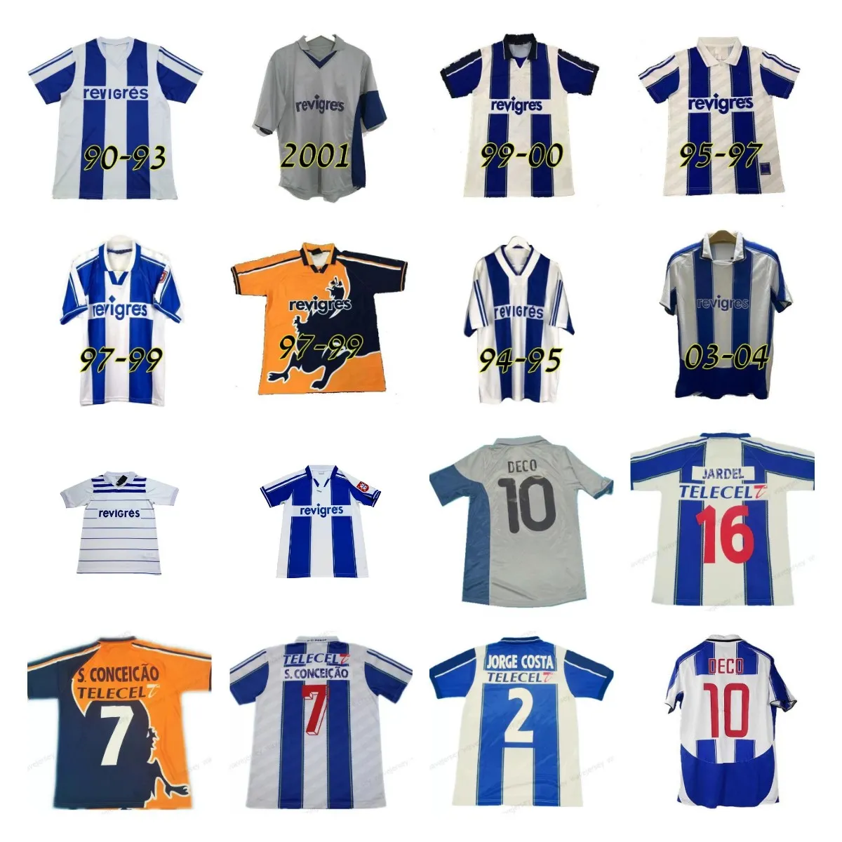 1985 86 94 95 97 98 99 Porto Retro Soccer Jerseys 2001 03 04 Cup Final home  away Men MACIEL DECO finals Vintage maillots de Football Shirt McCARTHY