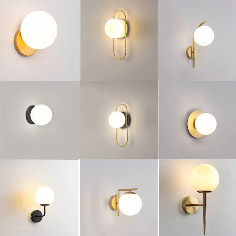 Lampes à LED Éclairage avec Boule de Verre Chambre Salon Intérieur 7w 9w Lumières pour Allée Couloir Intérieur Applique MuraleHKD230701