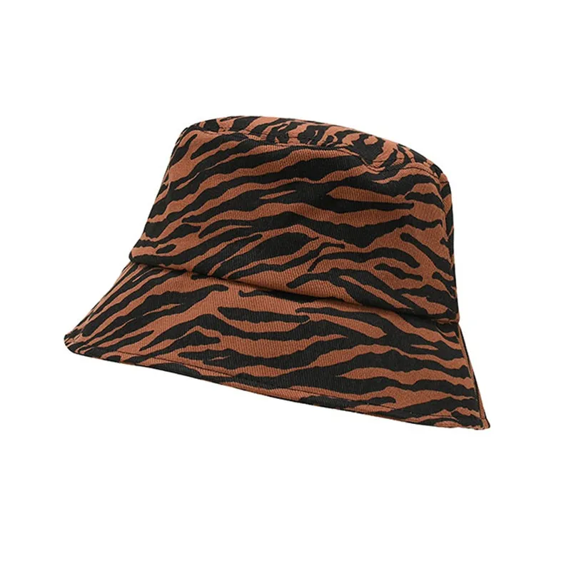 Novidades Chapéu Moda Feminino Japonês Retro Listrado Chapéu Pescador Feminino Zebra Moda Chapéu Bucket Protetor Solar