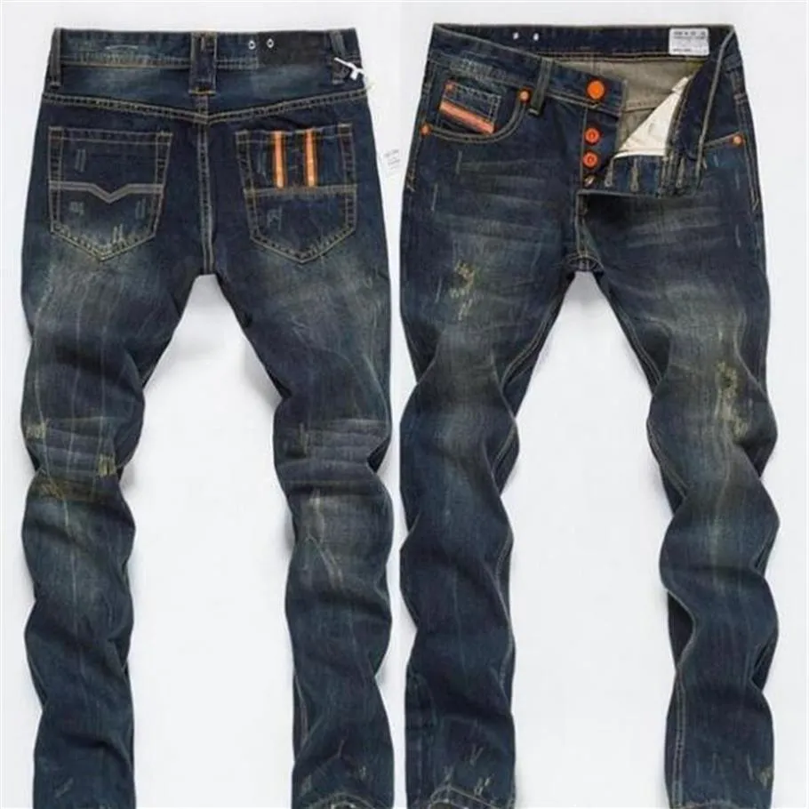 Biker Jeans man Moto Denim Mannen Modemerk Designer Ripped Distressed Joggers Gewassen Geplooide motorfiets Jeans Broek Zwart Blue253t