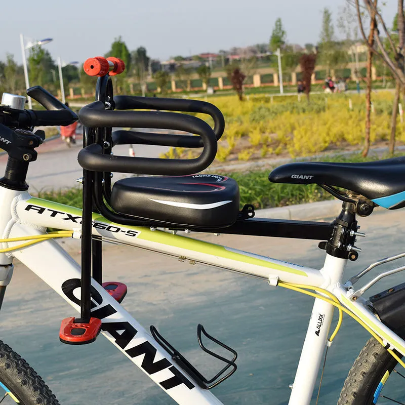 Safety child bicycle seat bike front baby seat kids saddle with foot pedals support back rest for mtb road bike sale