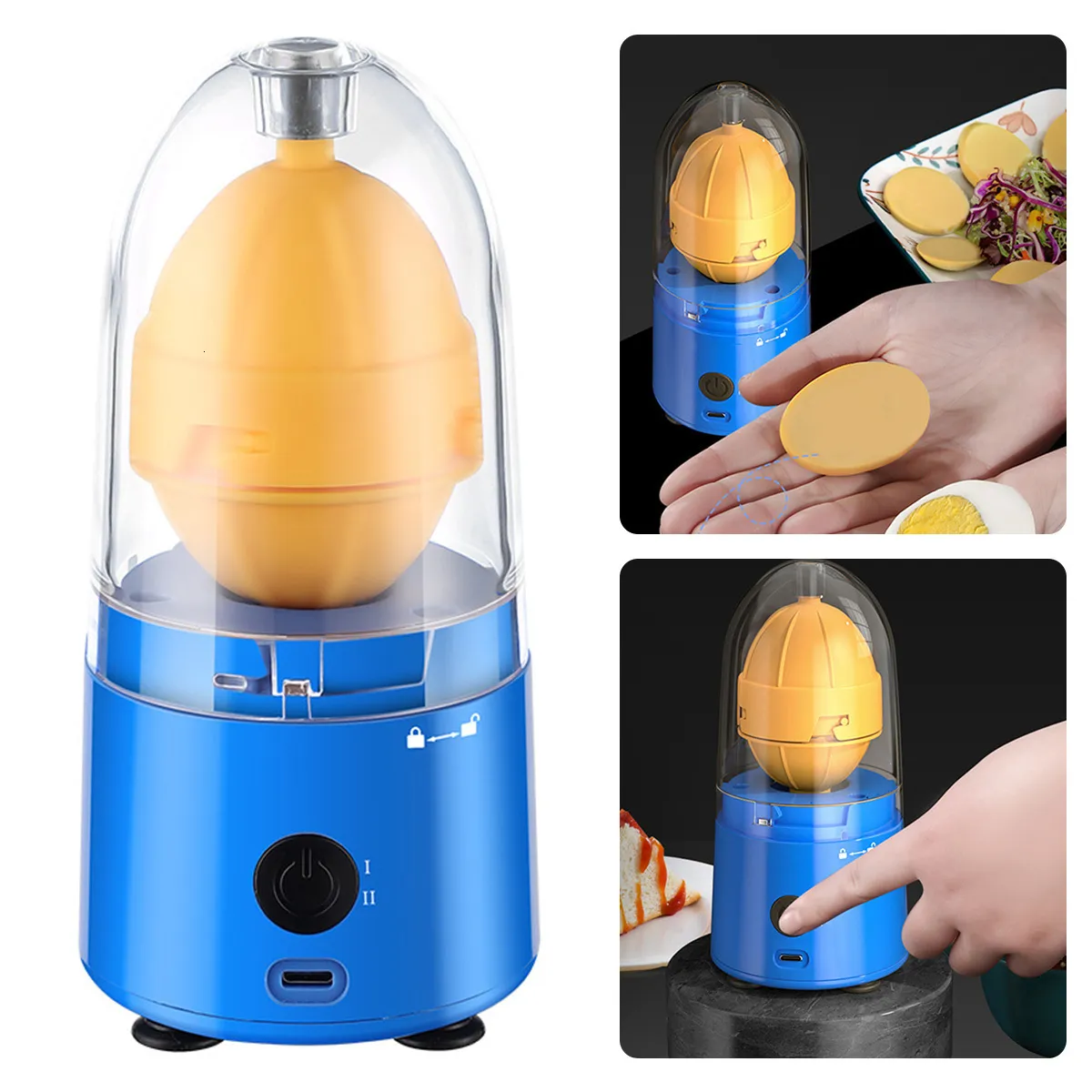 Egg Scrambler Hand Egg Shaker Mixer Food Grade Silicone Egg Spinner Manual  Tool In Shell Egg Spinner for Hard Boiled Eggs