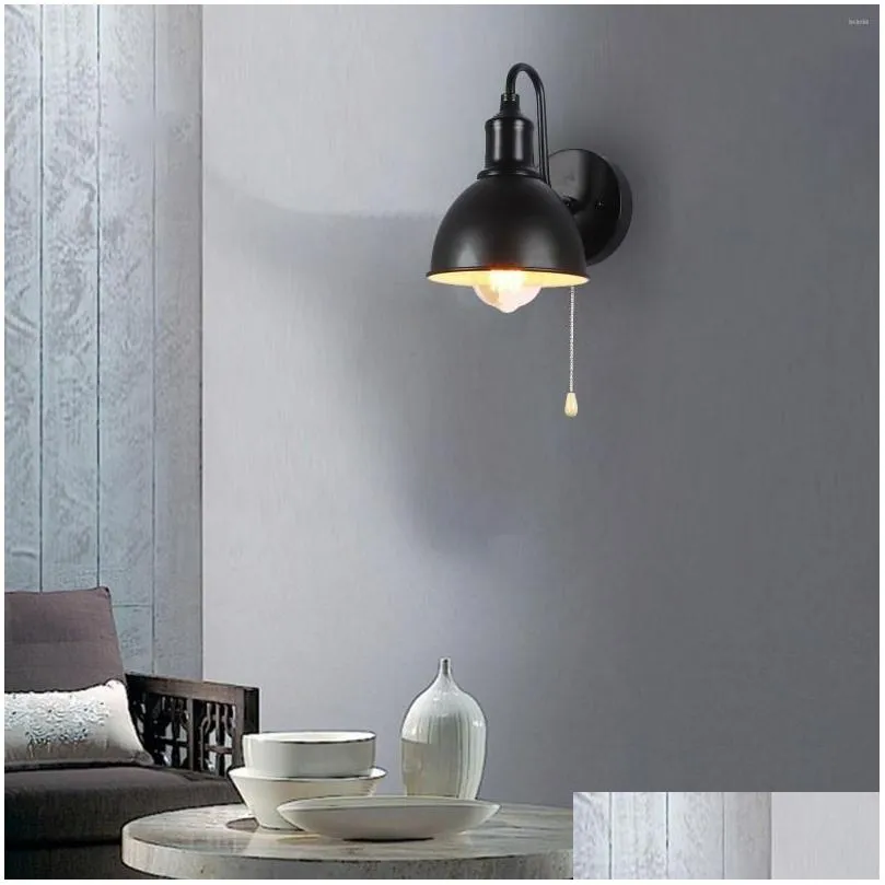 Lampa ścienna światła Sconce Mount Montaży Beziusza PL Sieć Przełącznik Industrial for Restaurant Drop dostawa ogród El El Supplies Deco DH8SW