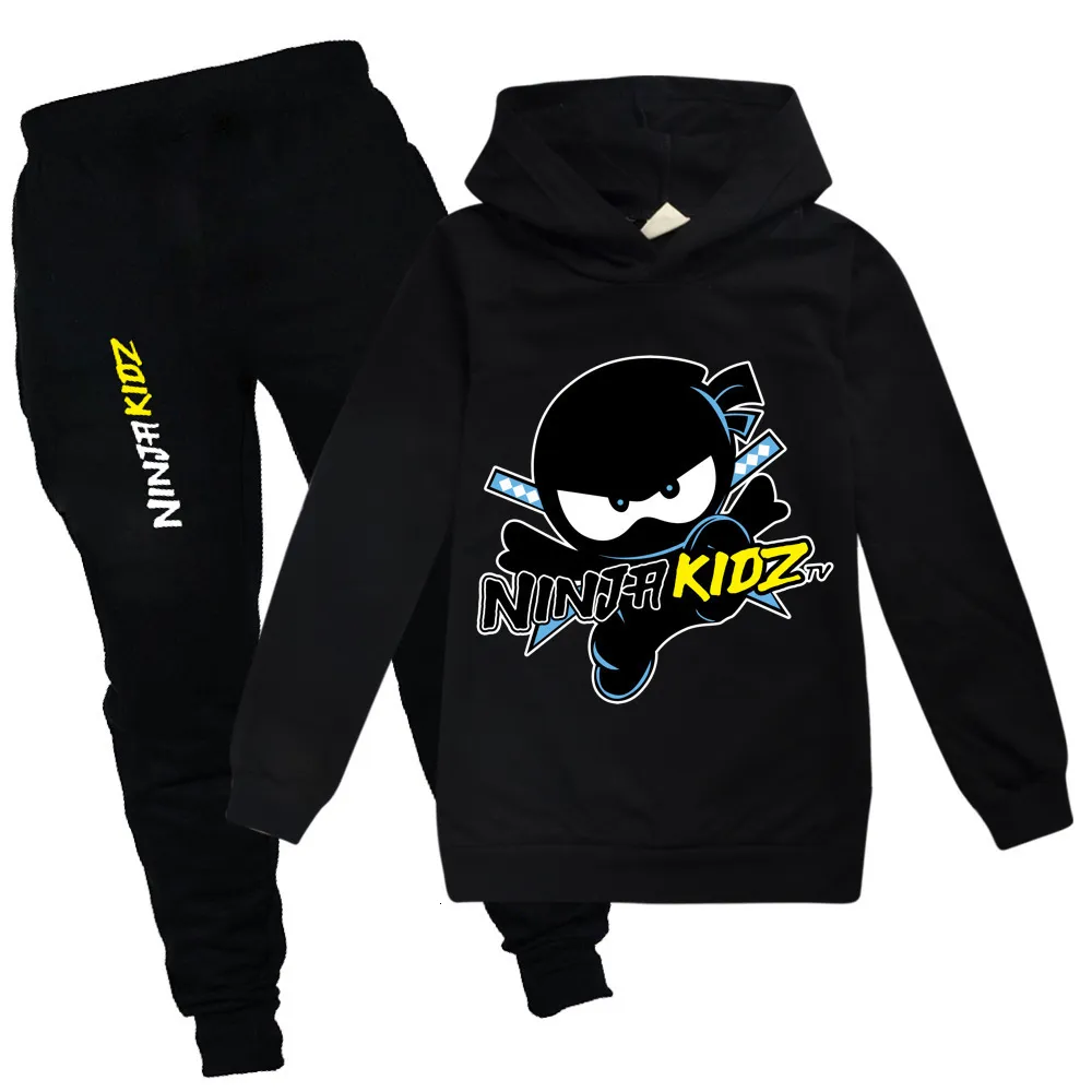 Kleding Sets Ninja Jongens Set Lente Herfst Mode Hoodies Trainingspak NINJA KIDZ Hooded T-shirt Pak Kinderen Kid Meisje Sweatshirt 230630