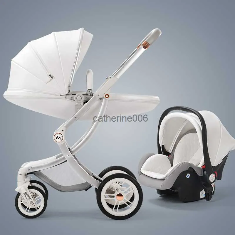 Passeggino 2in1/3 In 1 Carrozzina Di Lusso Con Seggiolino Auto Guscio Duovo Passeggino  Neonato Carrozzina In Pelle Paesaggio Alto L230625 Da 123,46 €