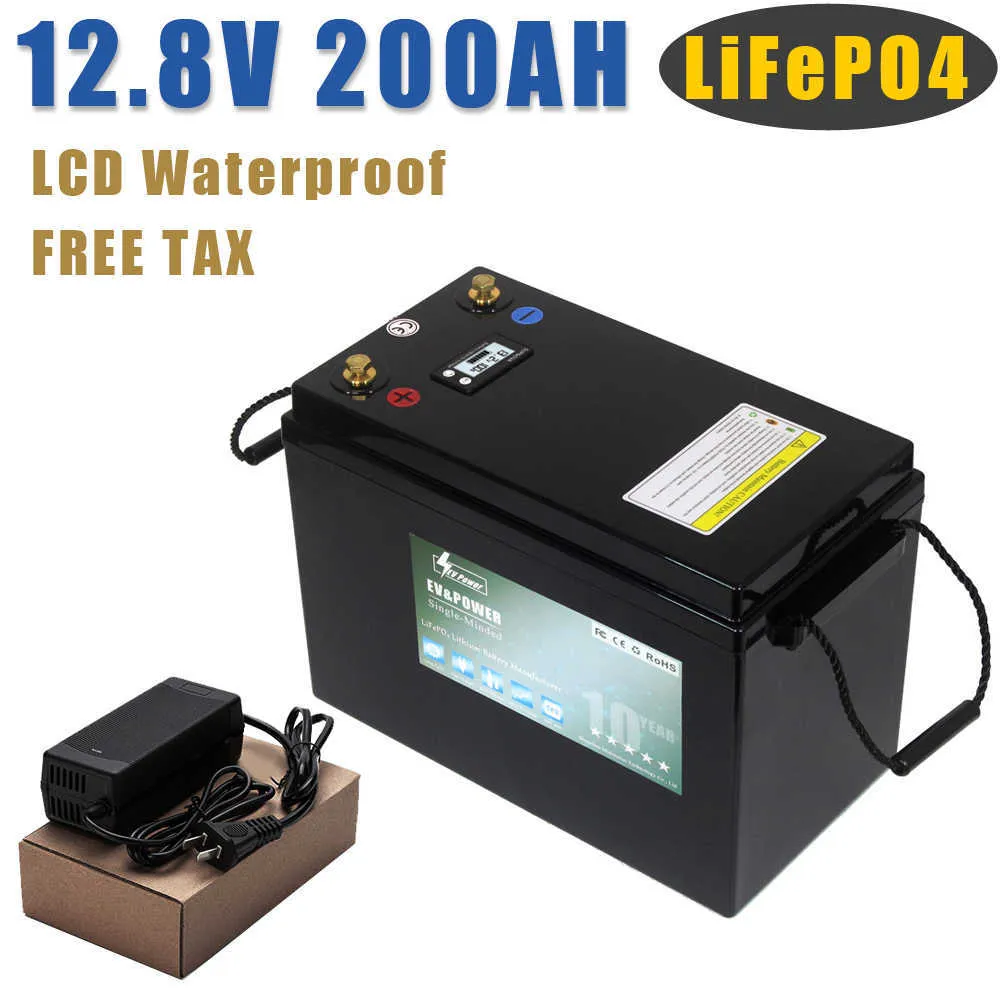 12V 200Ah LiFePO4 Bateria BMS Baterias 6000 Ciclos Para 12.8V RV Campistas Carrinho de Golfe Off-Road Off-grid Vento Solar 12v lifepo4