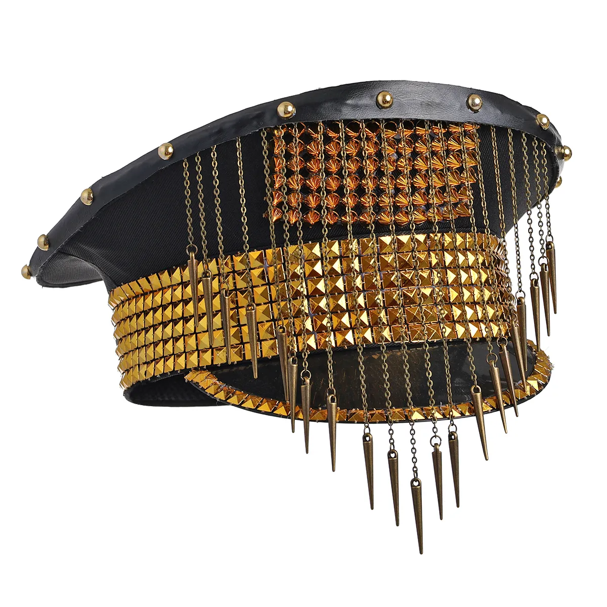 Rhinestone Sequin Beret With Spikes For Women Burning Man Festival Military  Captain Hat With Rivet Detailing Steampunk Cosplay Headwear From  Shen012001, $44.63