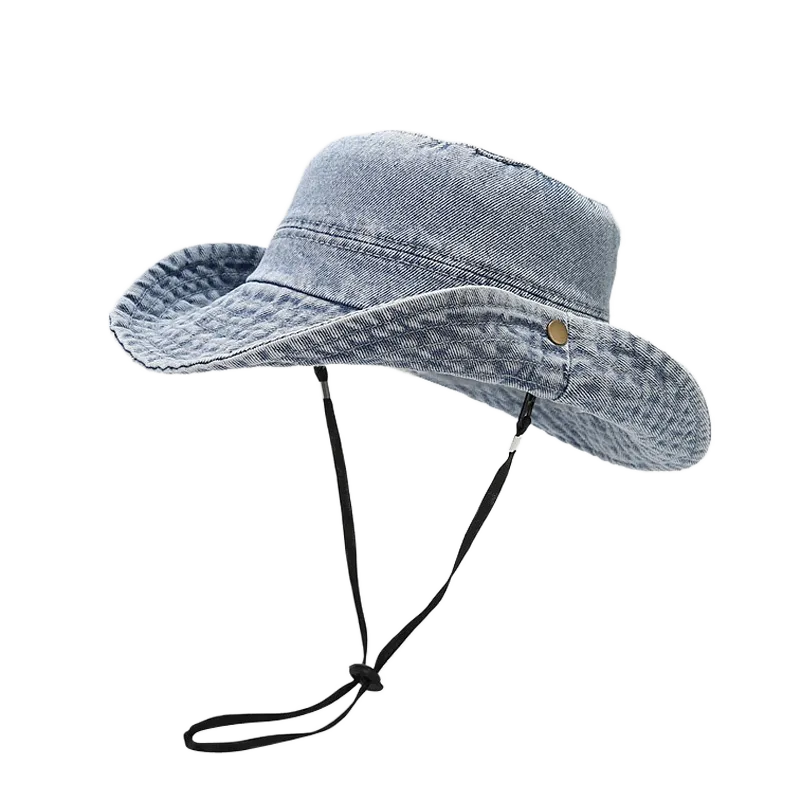 Berretti da donna per ragazze da donna in puro cotone denim lavato a pietra regolabile Safari Booney cappelli da sole a tesa larga regolabile spedizione gratuita